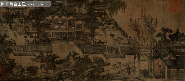 五代 卫贤 闸口盘车图卷2_fl.jpg