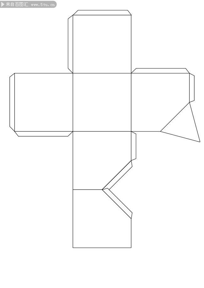 缺角正方体包装刀模矢量图片素材