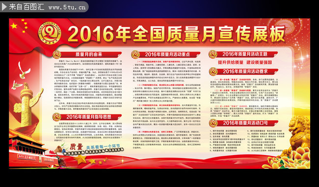 小区质量月展板模板下载