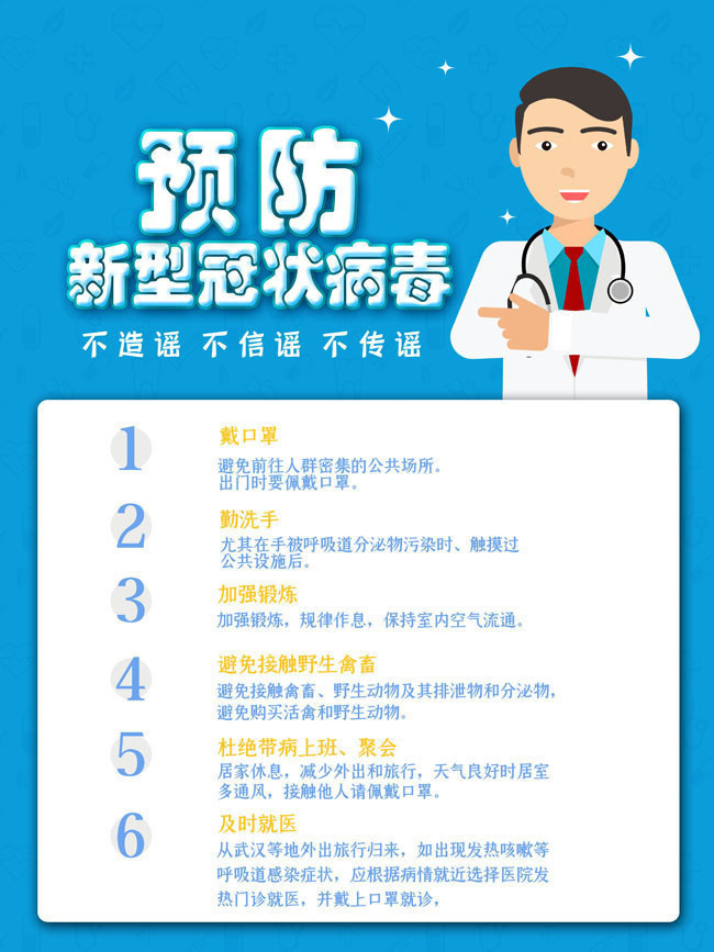 预防新型冠状病毒宣传图片免费下载