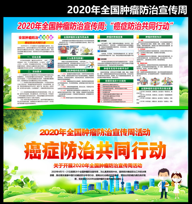 2020全国肿瘤防治宣传周海报展板下载