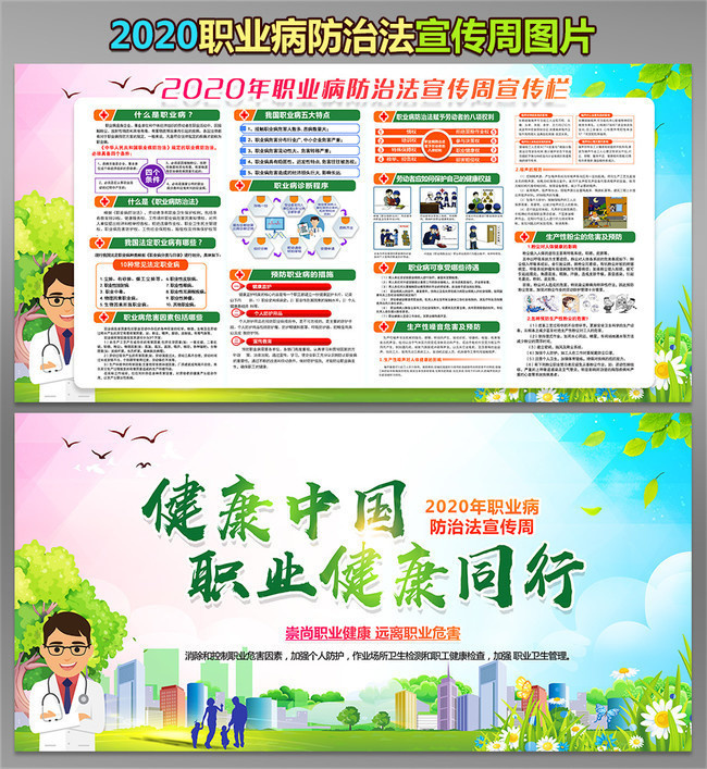 2020年职业病防治法宣传周展板设计图