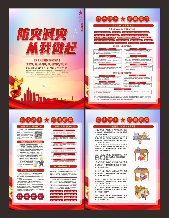 512全国防灾减灾日宣传展板