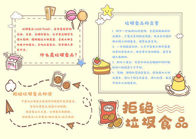 拒绝垃圾食品小报