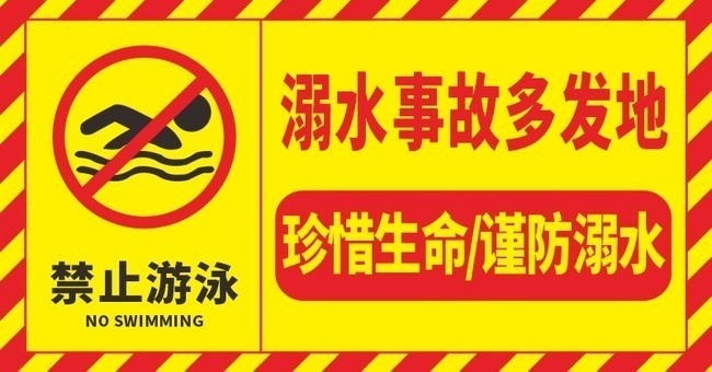 谨防溺水游泳须知警告牌