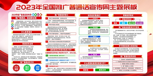2023年推广普通话宣传周宣传栏