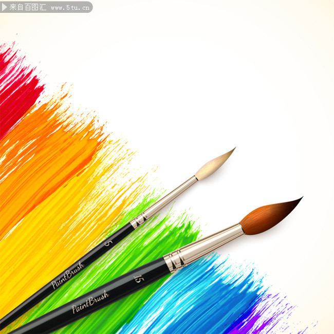 精美水彩画笔背景矢量素材