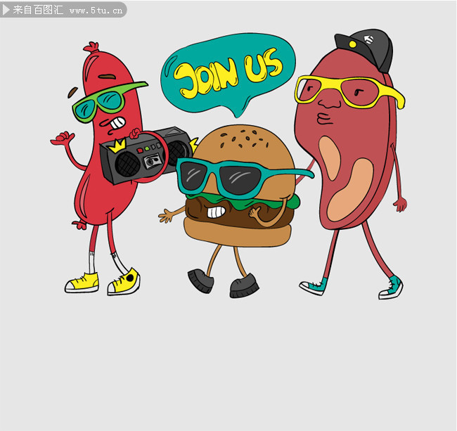 卡通食物形象矢量素材