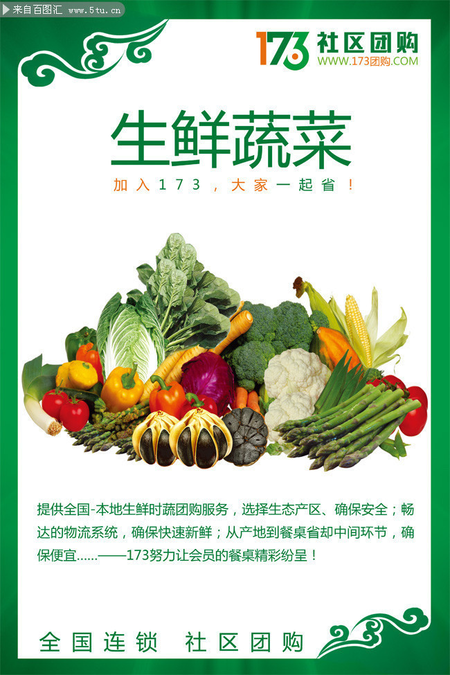 社区团购生鲜蔬菜海报psd素材