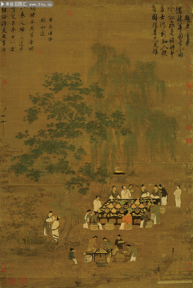 北宋赵佶文会图绢本