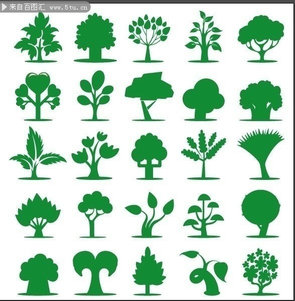树木剪影矢量