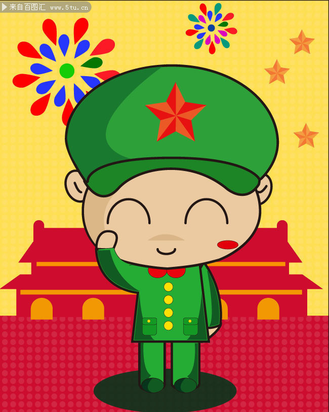 卡通军人矢量