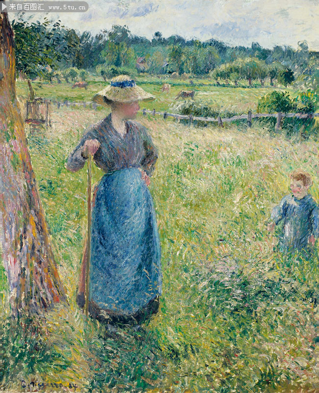 卡米勒毕沙罗收牧草的农妇世界名画