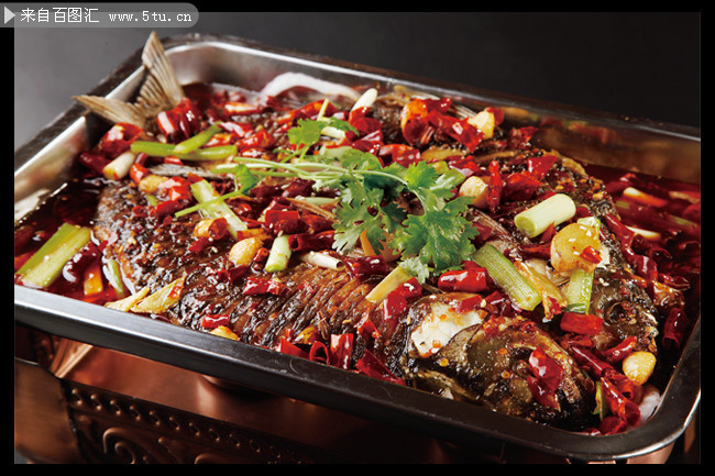 烤鱼菜品摄影图片素材