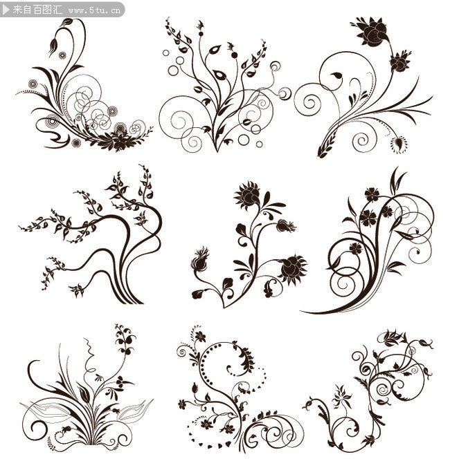 简洁植物花纹素材