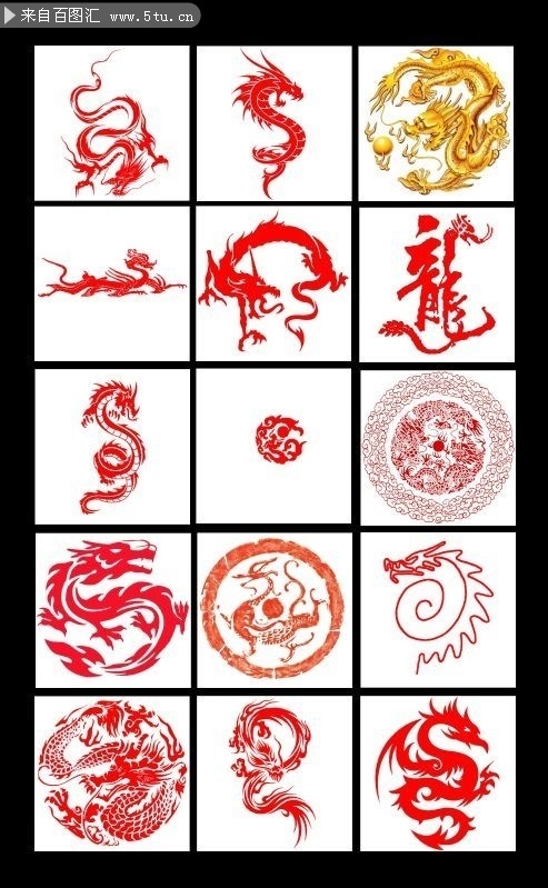 龙的图腾花纹图片素材