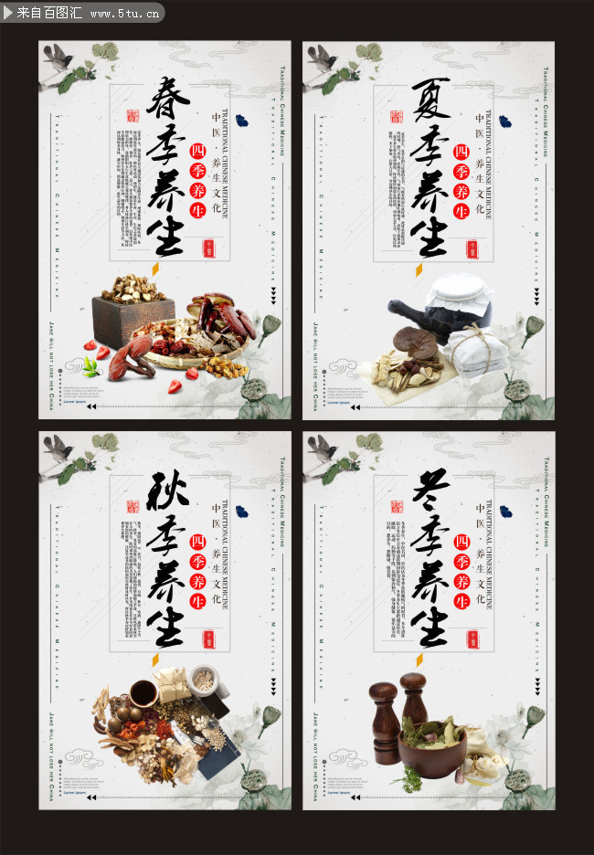 传统中医养生中国风海报图片素材