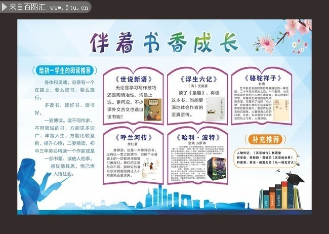 校园阅读宣传栏图片素材-矢量素材-百图汇设计素材
