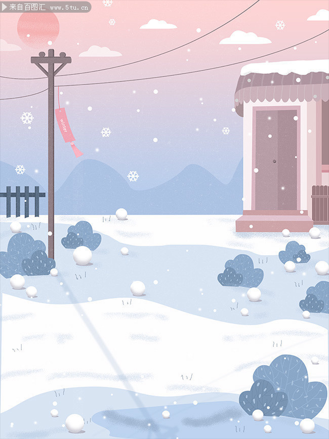 冬天雪地背景图片素材