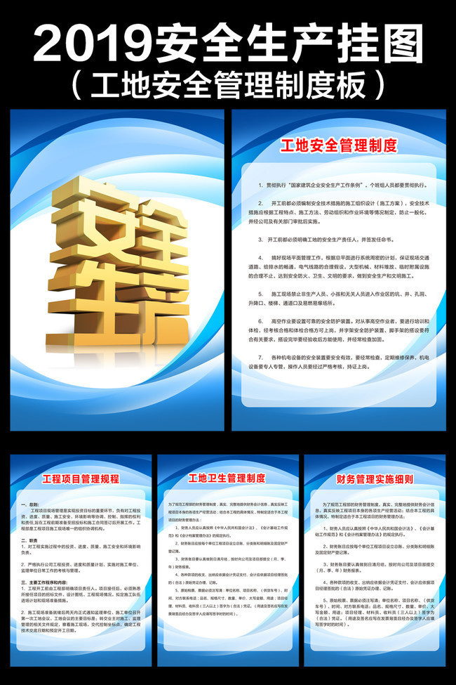 工地安全生产管理挂图设计模板