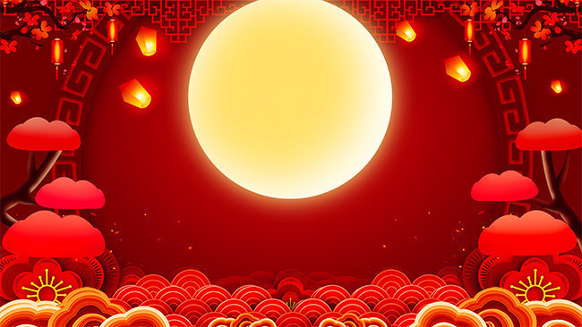 中国风中秋展板背景素材