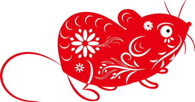 生肖鼠剪纸图案