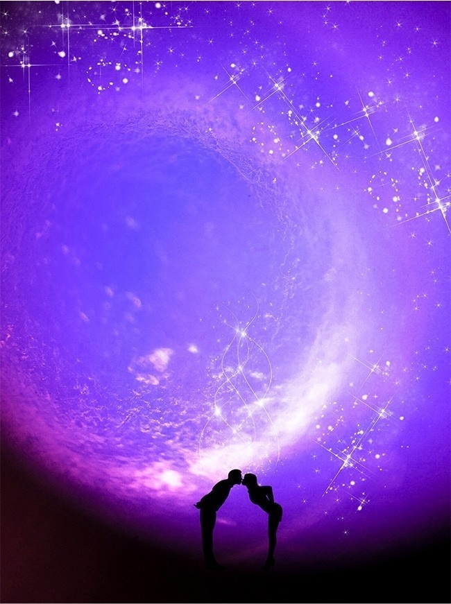 夜空紫色唯美背景图片