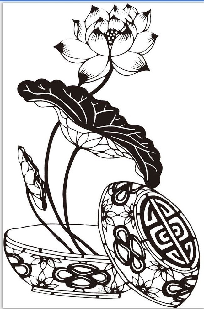 荷花图案素材-psd素材-百图汇设计素材