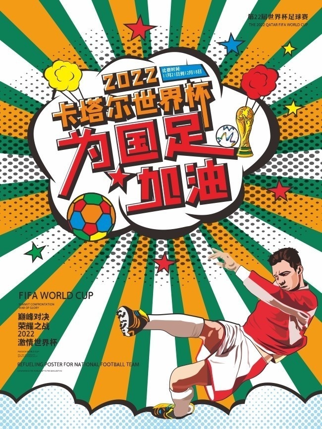 卡塔尔世界杯足球赛海报