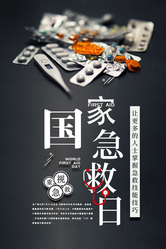 国家急救日120公益宣传海报