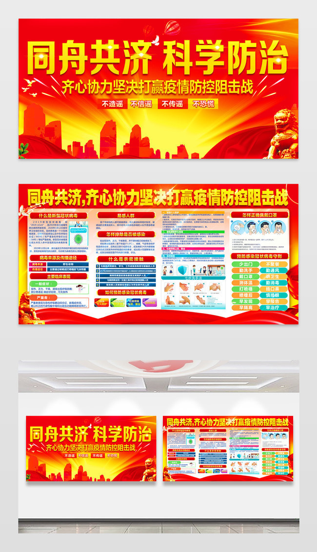 新型冠状病毒防治展板设计图