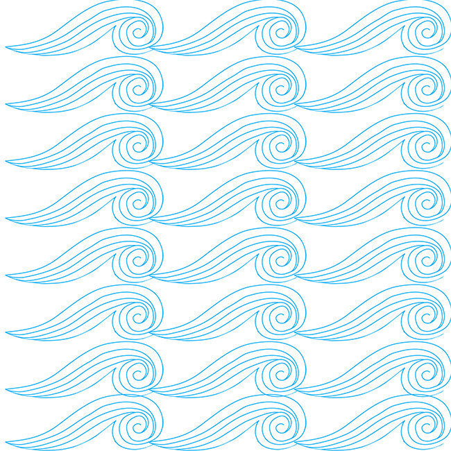 蓝色波浪花纹海洋元素