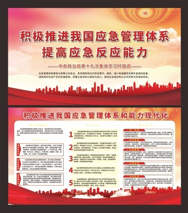 积极推荐应急管理体制展板