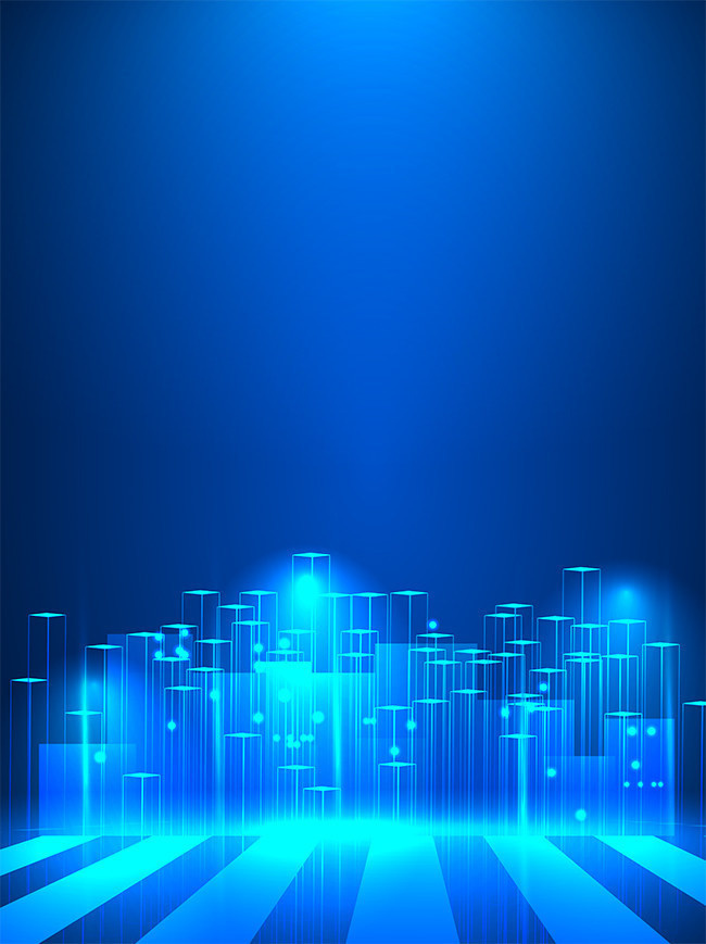 蓝色科技城市背景图片