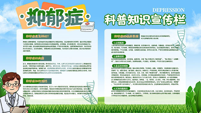 抑郁症科普知识展板