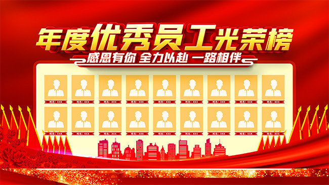 年度优秀员工光荣榜模板