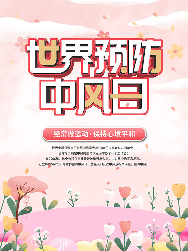 世界预防中风日海报图片