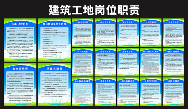 建筑工地岗位职责挂图下载