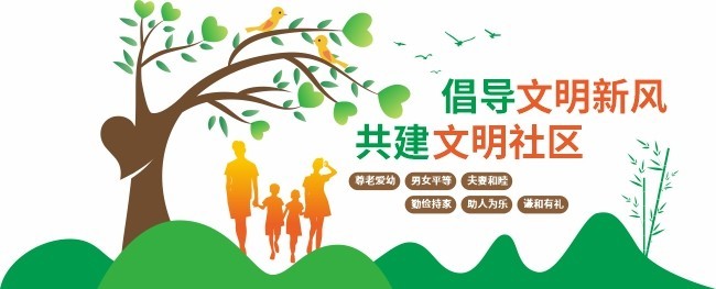 文明社区文化墙展板